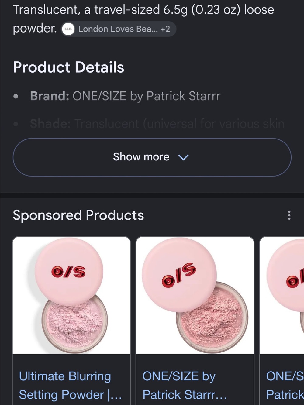 ONE/SIZE Translucent Ultimate Setting Powder - Red & Cream Box - Picture 8 of 8